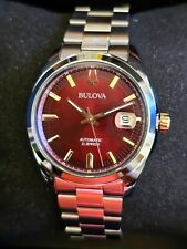 Bulova Red Dial Sapphire Crystal Automatic Surveyor Men's Watch 98B422 picture
