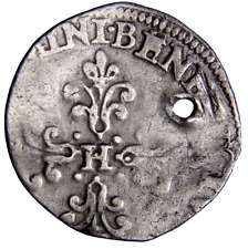 France, Henri III (1574-1589) AR Demi-franc au col plat French Coin Silver picture