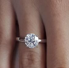 1.5 Ct Classic 4 Prong Round Cut Diamond Engagement Ring VS2 D White Gold 14k picture