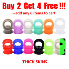 1 Pair Thick Silicone Ear Gauges Plugs Soft Flesh Tunnels Ear Stretchers 2g-1