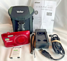Nikon Coolpix A300-RED-20.1MP-8x Zoom Digital Camera- with New Battery & Charger picture