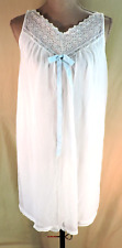 Vintage 50's Gotham DOUBLE LAYER White Chiffon Nightgown M 36 BRIDAL PERFECT picture