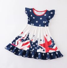 NEW 4th of July Girls Boutique Sleeveless Patriotic Star Dress picture