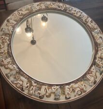 Italian Capodimonte Porcelain Cherub angels floral wall mirror  picture