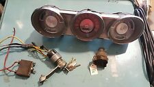 Vintage 1962 Ford Fairlane 500 Chrome Metal Gauge Cluster Ignition Switch w/keys picture