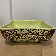 VTG SHAWNEE KENWOOD USA  GREEN  OVER BROWN BOWL #2116 USA  7X7 RETRO picture
