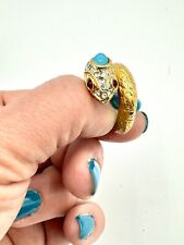 Kenneth Jay Lane KJL Vintage Jeweled Ouroboros Snake Ring Size 8 - RARE picture