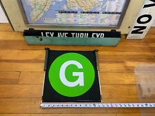 R27/30 1984 NY NYC SUBWAY ROLL SIGN G LINE BROOKLYN GREENPOINT 1939 WORLDS FAIR picture