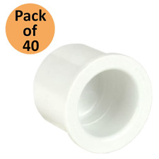 PVC FORTS 1/2 inch 1 Way Cap PVC Fitting Connector, White (Pack of 40) picture