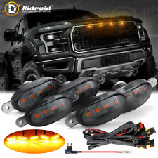 5X Amber LED Front Grille Grill Running Lights Smoked For Ford F150 Raptor Style picture