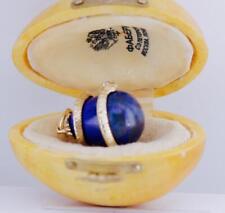 Antique Empire Easter Egg Pendant Gold Snake Diamond Lapis-Lazuli Hard Stone picture