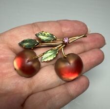 Vintage Austrian Glass Cherries Pin Brooch picture