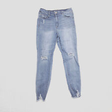 Refuge Women's Size 10 Blue Skinny Distressed Medium Wash Stretch Denim Jeans picture