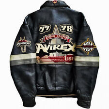Men's Avirex Real Bomber Vintage Avirex 77-78 Embroidered Leather Bomber Jacket picture