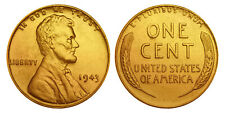 1943 Genuine Steelie WWII Lincoln Wheat Wartime Penny 24K GOLD PLATED (QTY: 10) picture