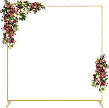 6.6FT x 6.6FT Square Metal Arch Stand, Backdrop Stand Arbor, Gold picture