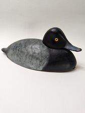 Antique Duck Decoy Hollow Glass Eyes Low Head Blue Bill St Clair Flats Restored picture