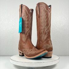 Lane LEXINGTON Brown Cowboy Boots 6.5 Leather Western Wear Cowgirl Snip Toe Tall picture