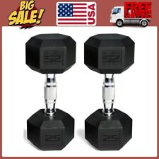 CAP Barbell, 25lb Coated Rubber Hex Dumbbell, 2 Packs picture