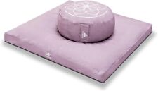 TempleTree Living Meditation Cushion Set, Purple Lotus Flower Version picture