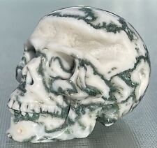 Tree Moss Agate Skull Polished Hand Carved Crystal Skull 2” picture