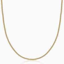 SOLID GOLD Solid Yellow Gold Franco Square Box Chain Necklace 14k picture