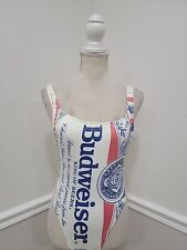 Vintage 1997 Budweiser Beer One Piece Bathing Swim Suit Size 11/12  picture