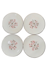 Vintage 1950's Set of 4 Edwin Knowles Pink Dogwood by Kalla Dinner Plates Pink F picture