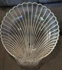 Vintage Anchor Hocking Ribbed Clam Shell Glass Bowl  picture