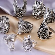 Wholesale 30pcs Mixed Retro Punk Animal Mixed Style Jewelry Antique Silver Rings picture