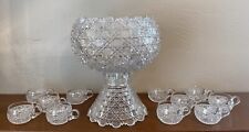 American Brilliant Cut Glass Punch Bowl & Cups, Possibly J. Hoare Co / Corning picture