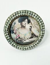 Antique Photograph - Young Woman - Rhinestone Frame - Color - 1900s picture