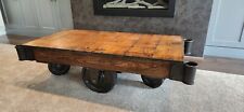 Vintage Industrial Wood Cart Nutting Brand - Coffee Table picture