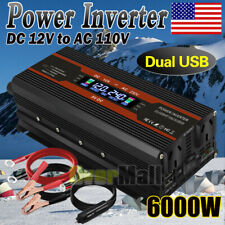 6000W Pure Sine Wave Inverter DC 12V 24V To AC 110V Transformer Power Converter picture