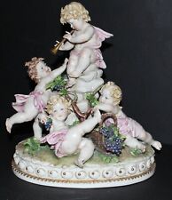 Capodimonte 'The Harvest' Giuseppe Cappe Porcelain Figurine Cherubs Grapes MCM picture