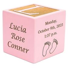 Personalized Wood Baby Birth Block, Laser Engraved, New Baby Gifts, Unique picture