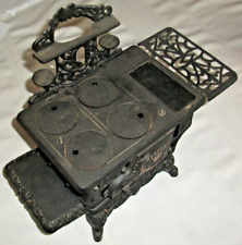 Vintage Crescent Cast Iron Toy Stove With Accessories 10