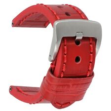 26mm Grain Leather Strap Red Watch Band for INVICTA Heavy Duty Buckle Red x1 picture