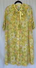 Vintage 60's House Dress MuuMuu Yellow Floral Ruffle Collar Flower Power picture