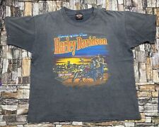 Vintage 90s (93) Faded Harley Davidson Distressed T Shirt Black Large L picture