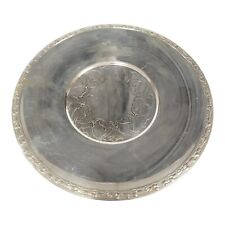 1930s Meadowbrook WM Rogers Round Silver Plated Floral Platter Vtg Serving Tray picture