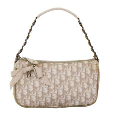 Christian Dior Trotter Romantic Shoulder Bag PVC Beige Auth 71325 picture