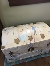 Girls Hope Trunk Treasure Chest Camel Back Dome Top Restored hand painted picture