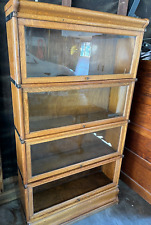 Vintage Mission Arts & Crafts Style Oak Barrister/Lawyer Bookcase picture
