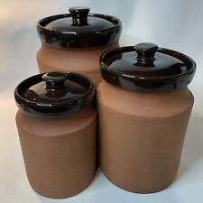 Royal Barum Ware Canister Set. C. H. Brannam LTD. England. Pottery. Stoneware. picture