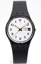 New Swatch Originals ONCE AGAIN Black Day-Date Mid-Size Watch 34mm GB743-S26 picture