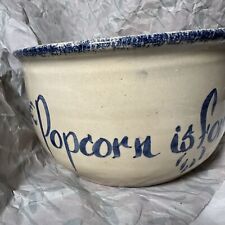 Vintage EJ Humphries Crock Popcorn is for Sharing Bowl 