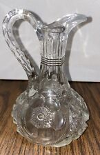 Vintage American Brilliant Clear Cut Crystal Glass Neck Rings Cruet w  Stopper picture