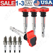 New 4X Ignition Coils NGK spark plugs Pack for Audi A4 A8 Q5 Q7 R8 S4 VW US picture