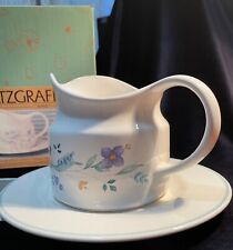 Pfaltzgraff Stoneware APRIL Gravy Boat with saucer New in Box Vintage 1993 picture